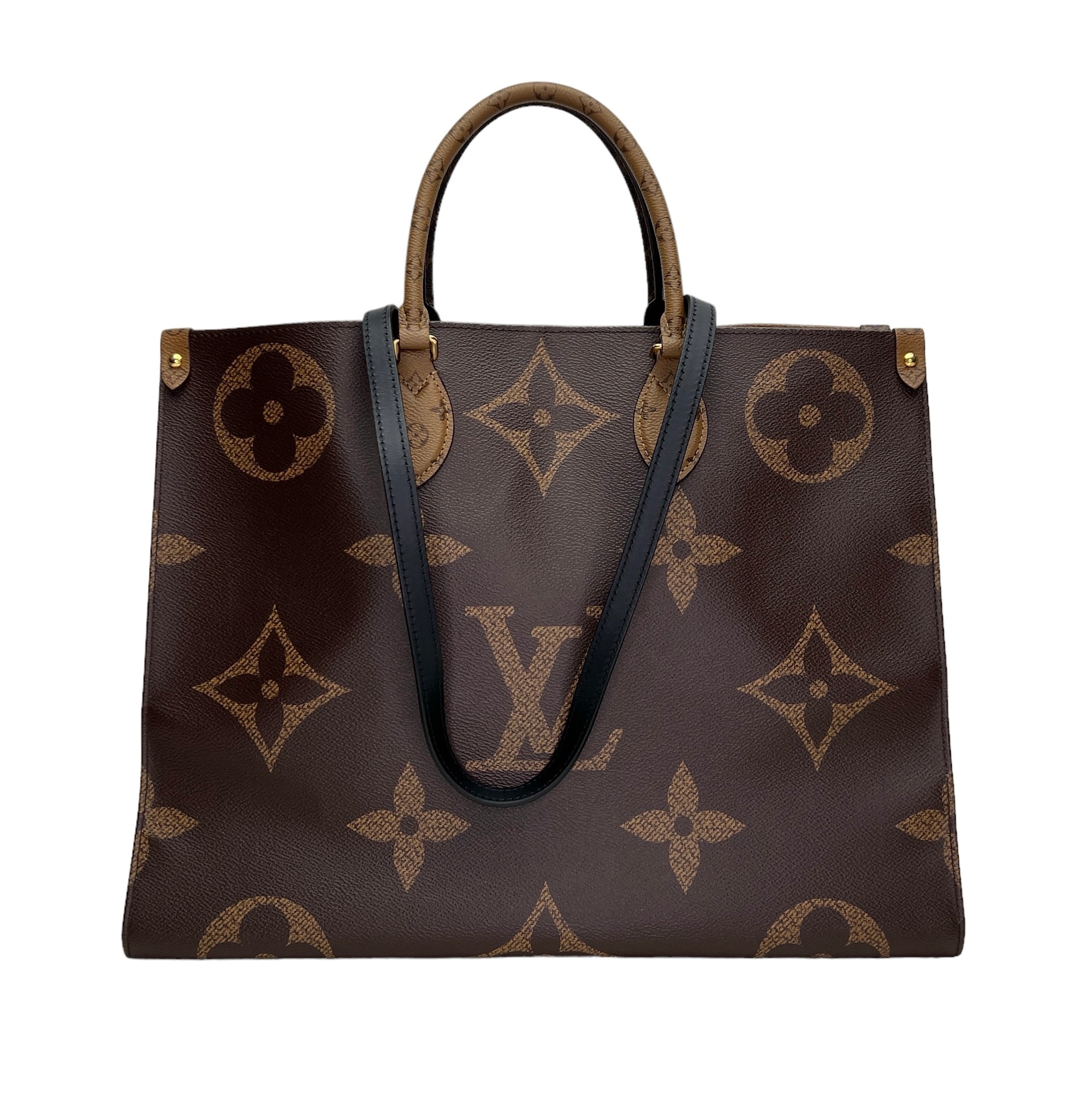 Monogram OnTheGo GM Brown Tote Bag in Coated Canvas, Gold hardware