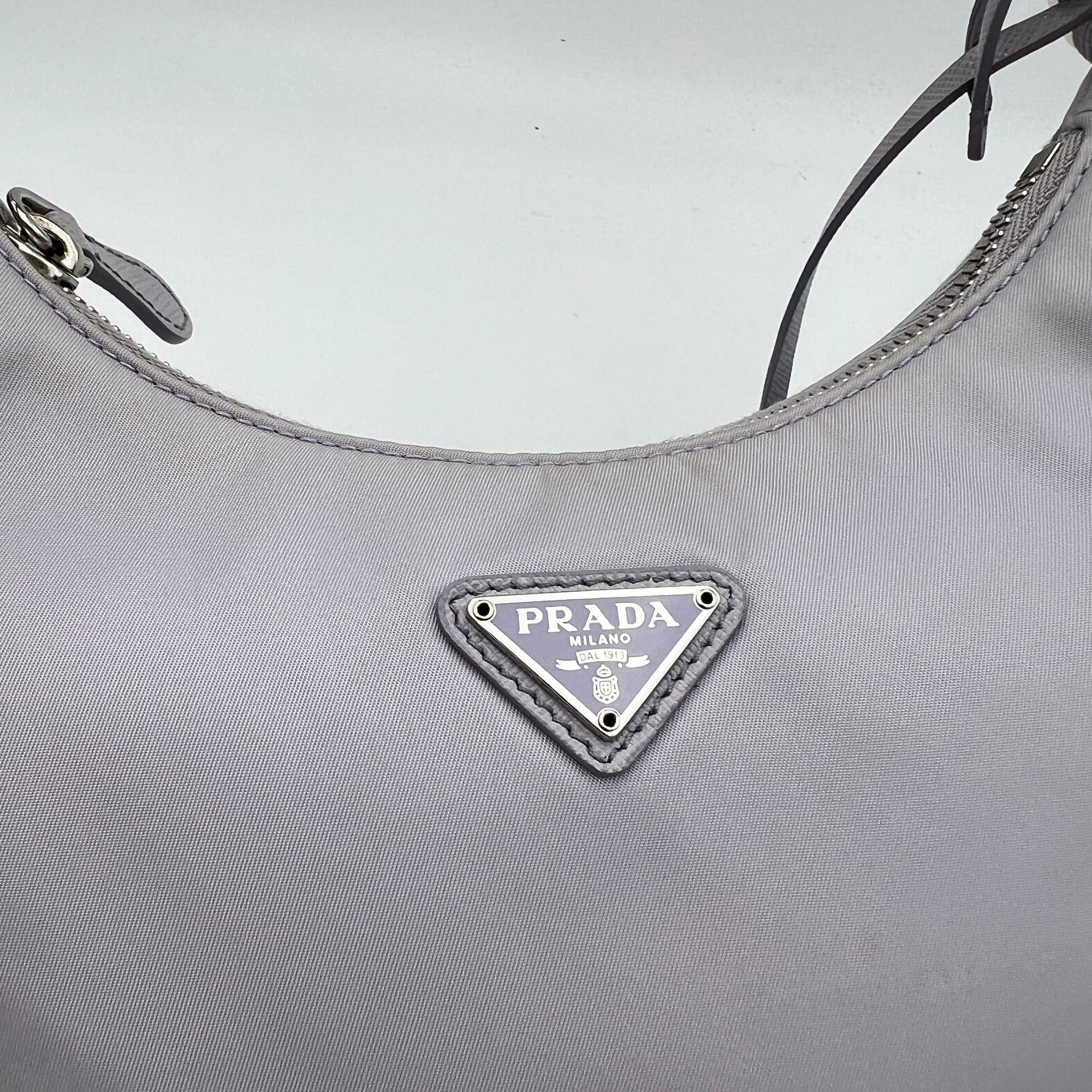 Re-Edition 2005 Purple Shoulder Bag in Re-Nylon, Silver hardware