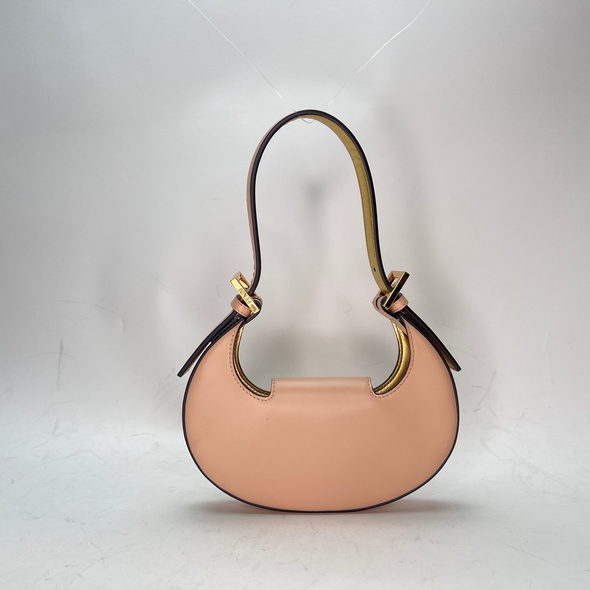 Cookie Mini Pink Top Handle Bag in Calfskin, Gold hardware