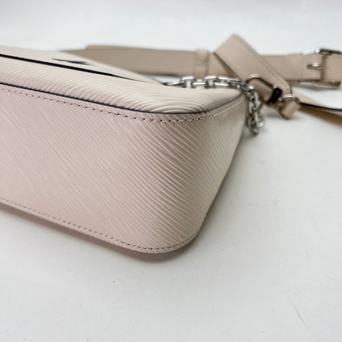 Marelle Shoulder Bag White Shoulder Bag in Epi Leather, Silver hardware