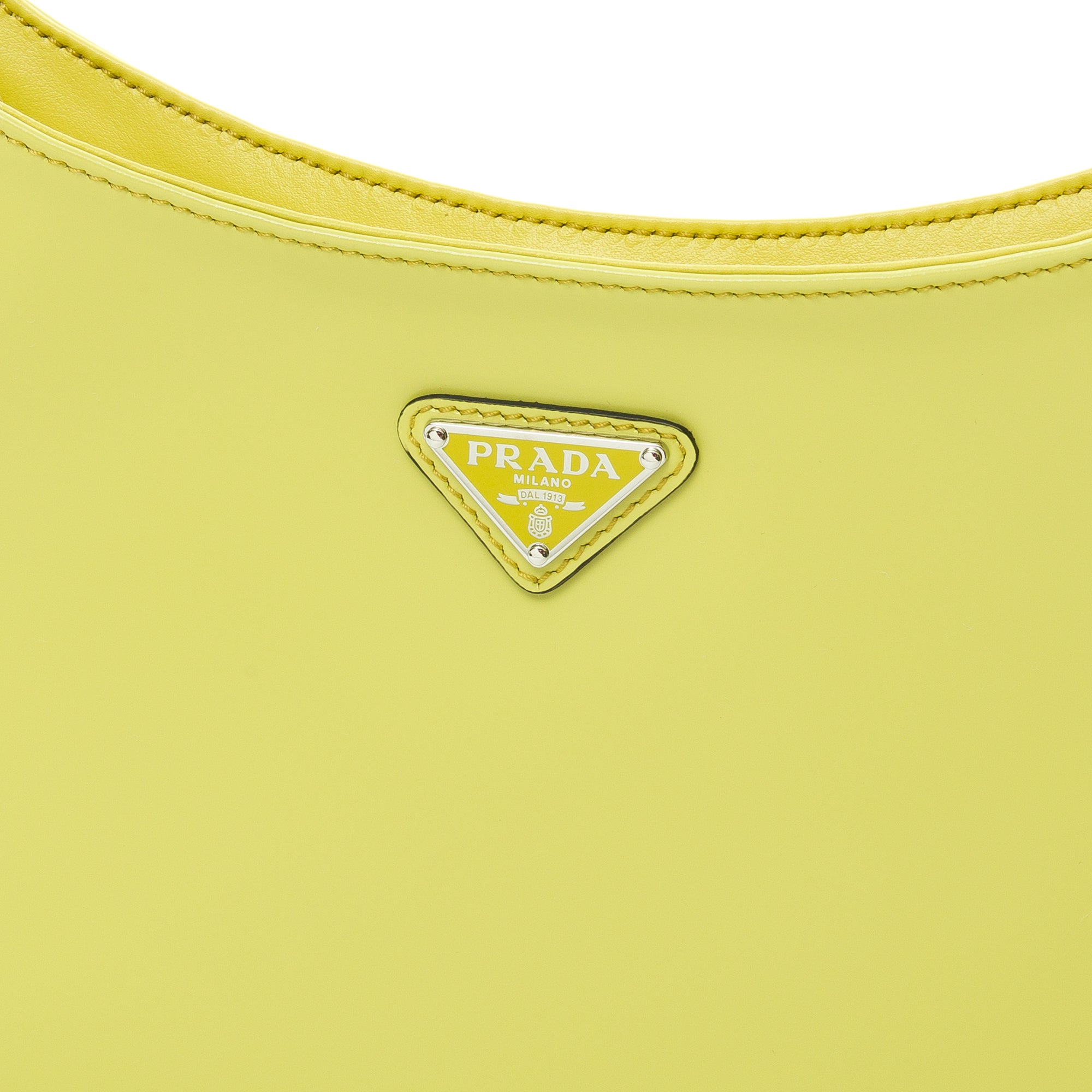 Cleo Classic Yellow Shoulder Bag in Calfskin, Silver hardware