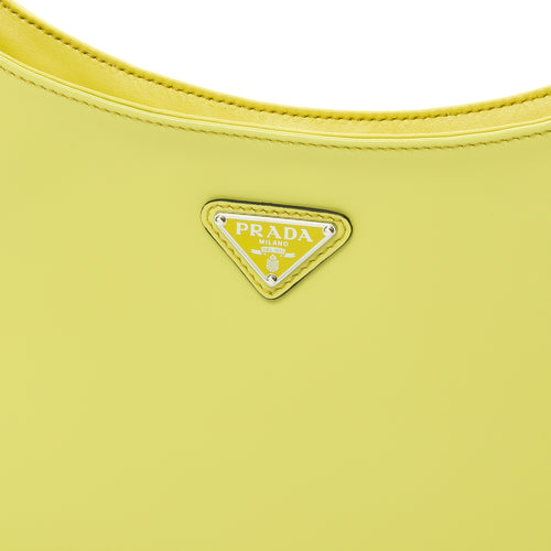 Cleo Classic Yellow Shoulder Bag in Calfskin, Silver hardware