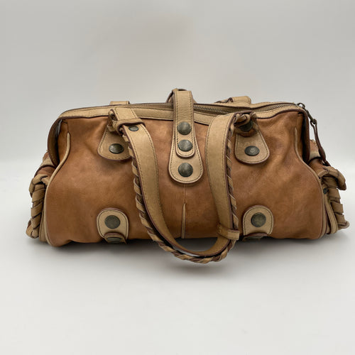 Silverado Shoulder bag Brown Shoulder Bag in Cowhide Leather, Antique Brass hardware