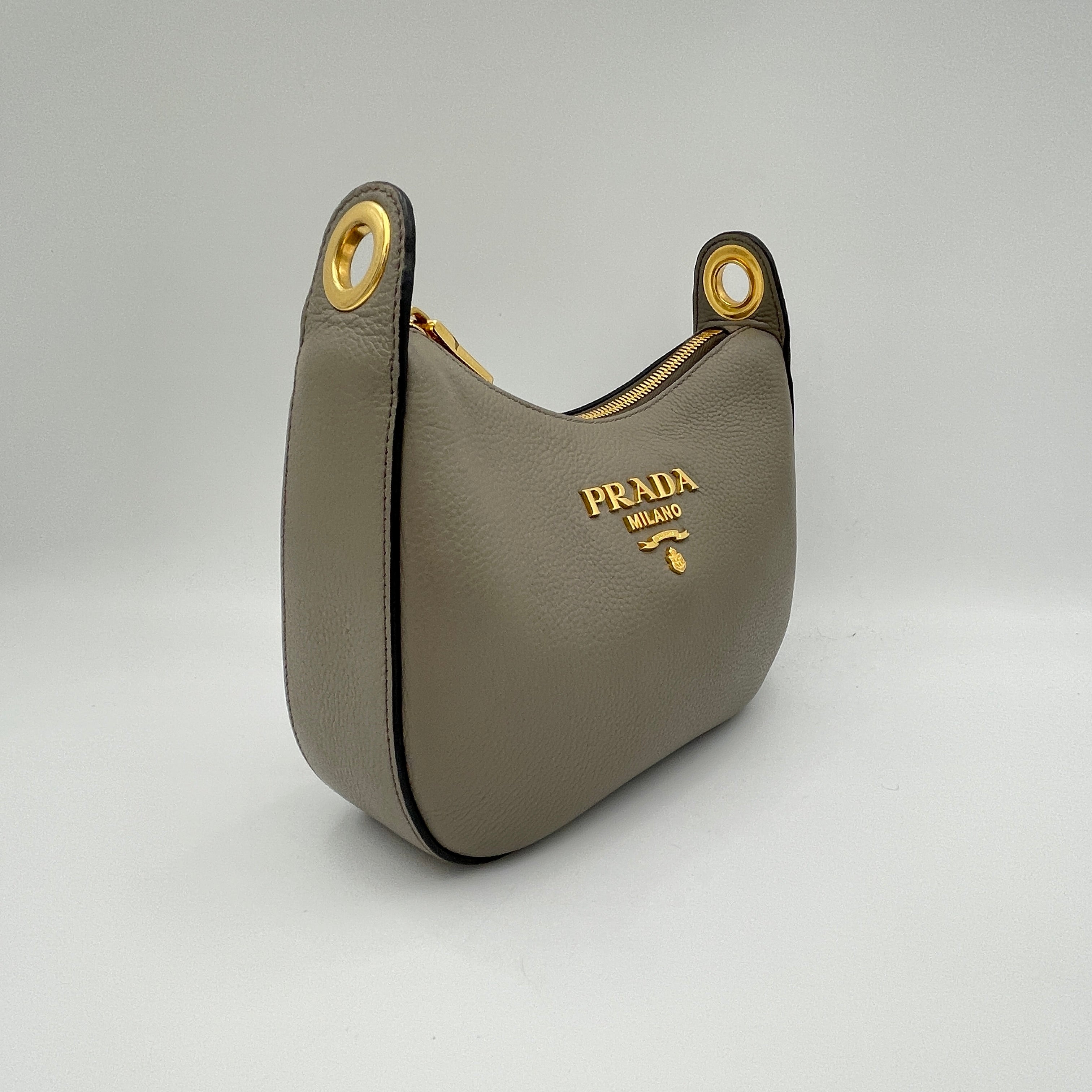 Prada Logo Crossbody bag in Calfskin Gold Hardware Singapore