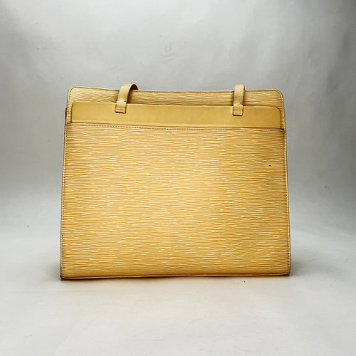 Croisette PM Yellow Top Handle Bag in Epi Leather, Gold hardware