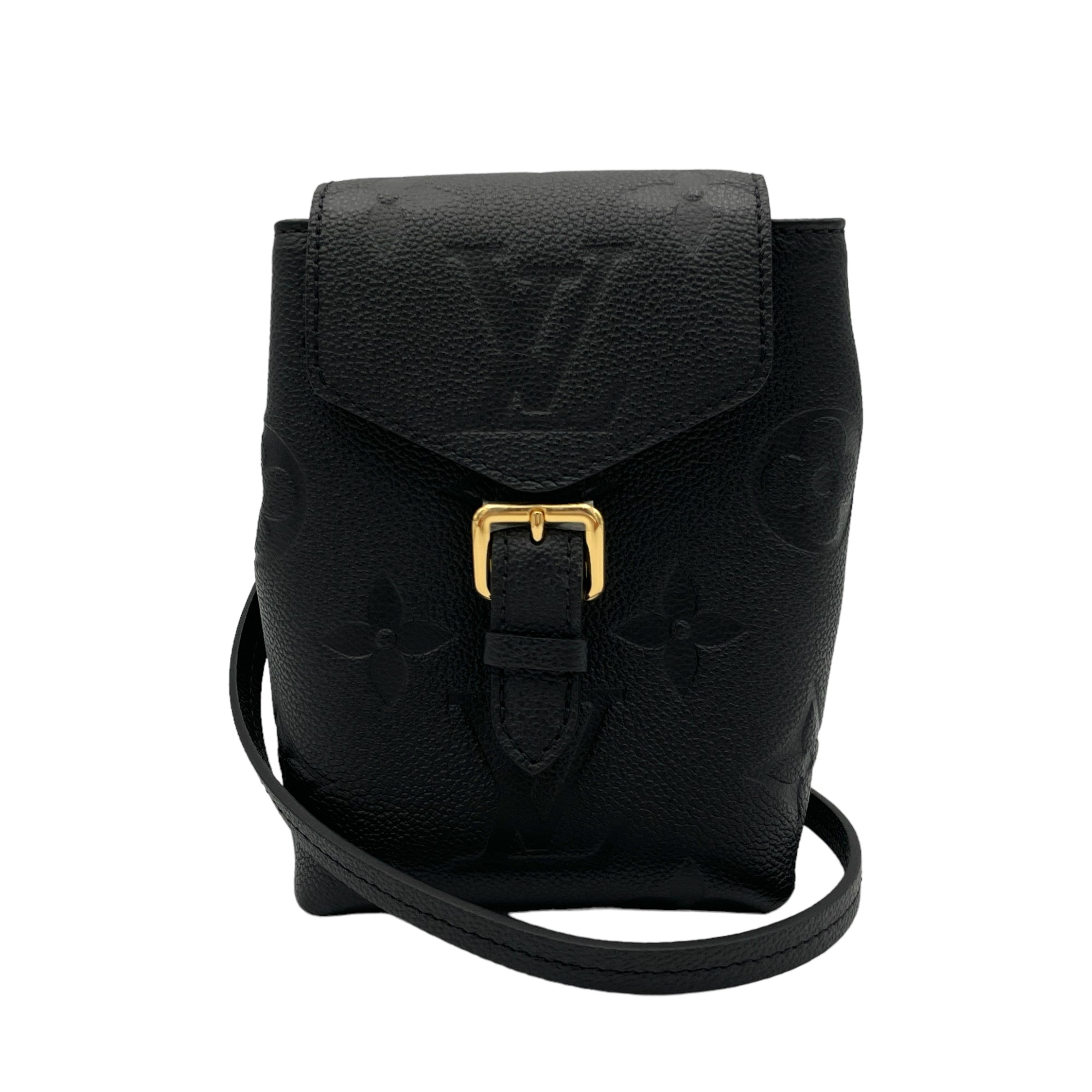 Tiny backpack Black Backpack in Monogram Empreinte Leather, Gold hardware