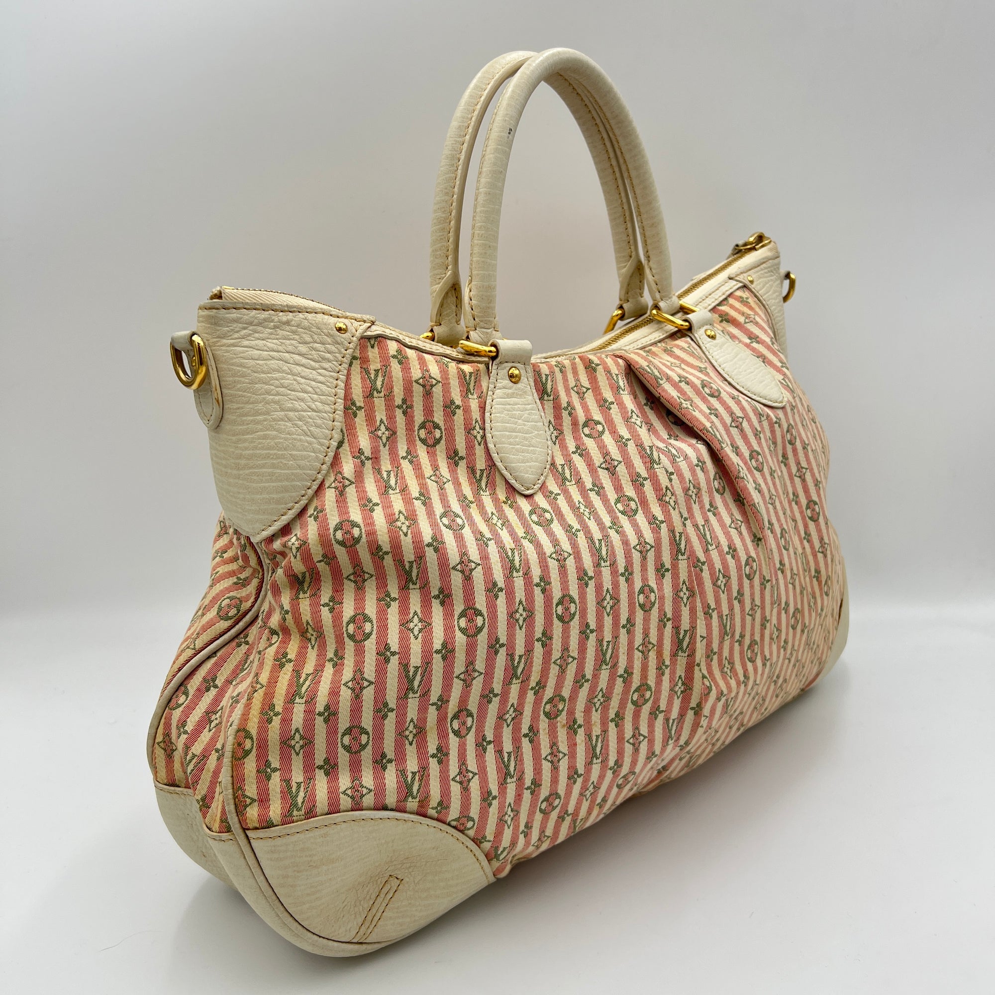 Marina Mini Lin Top handle bag in Jacquard, Gold Hardware