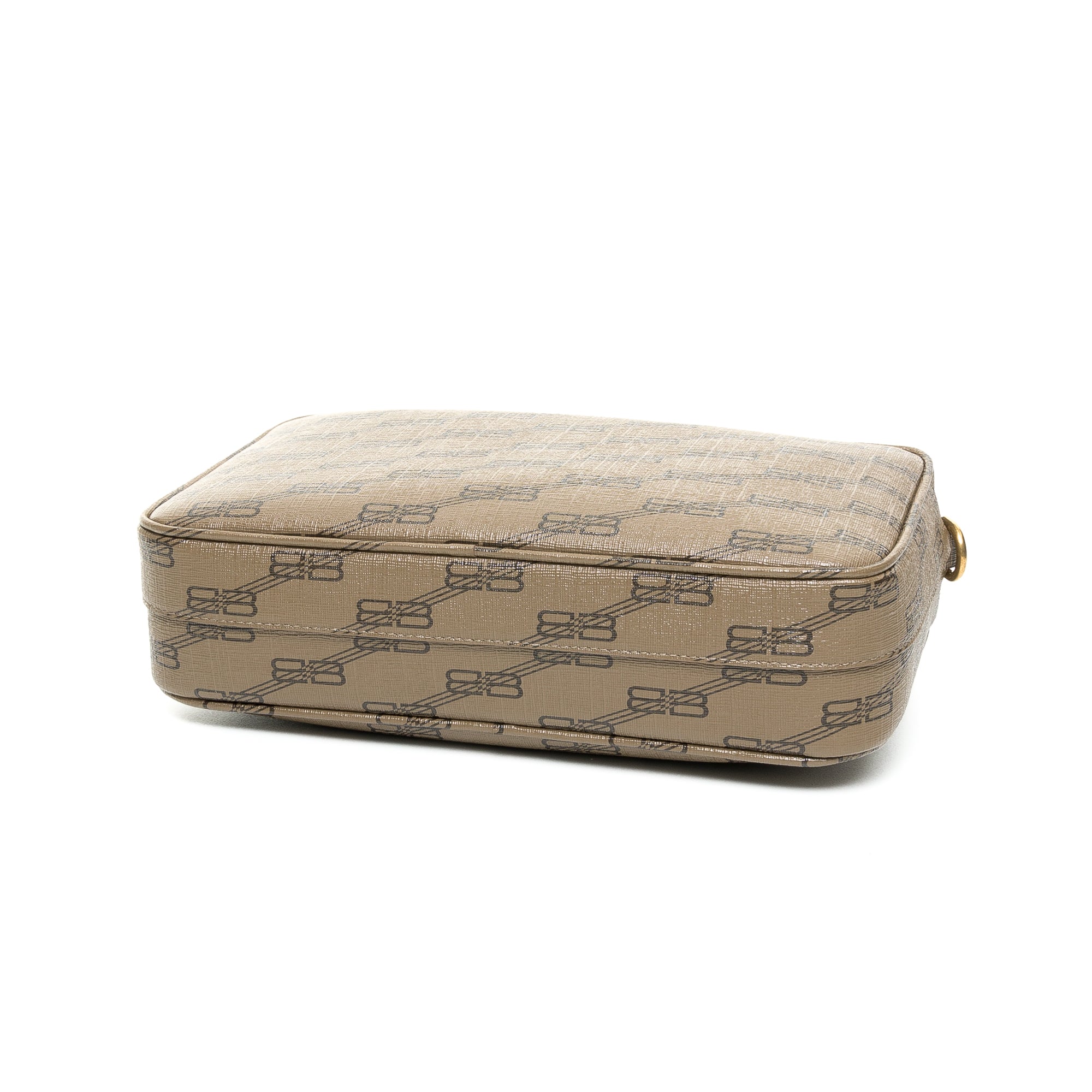 BB Signature Monogram Camera Bag Brown in Coated Canvas, Gold hardware