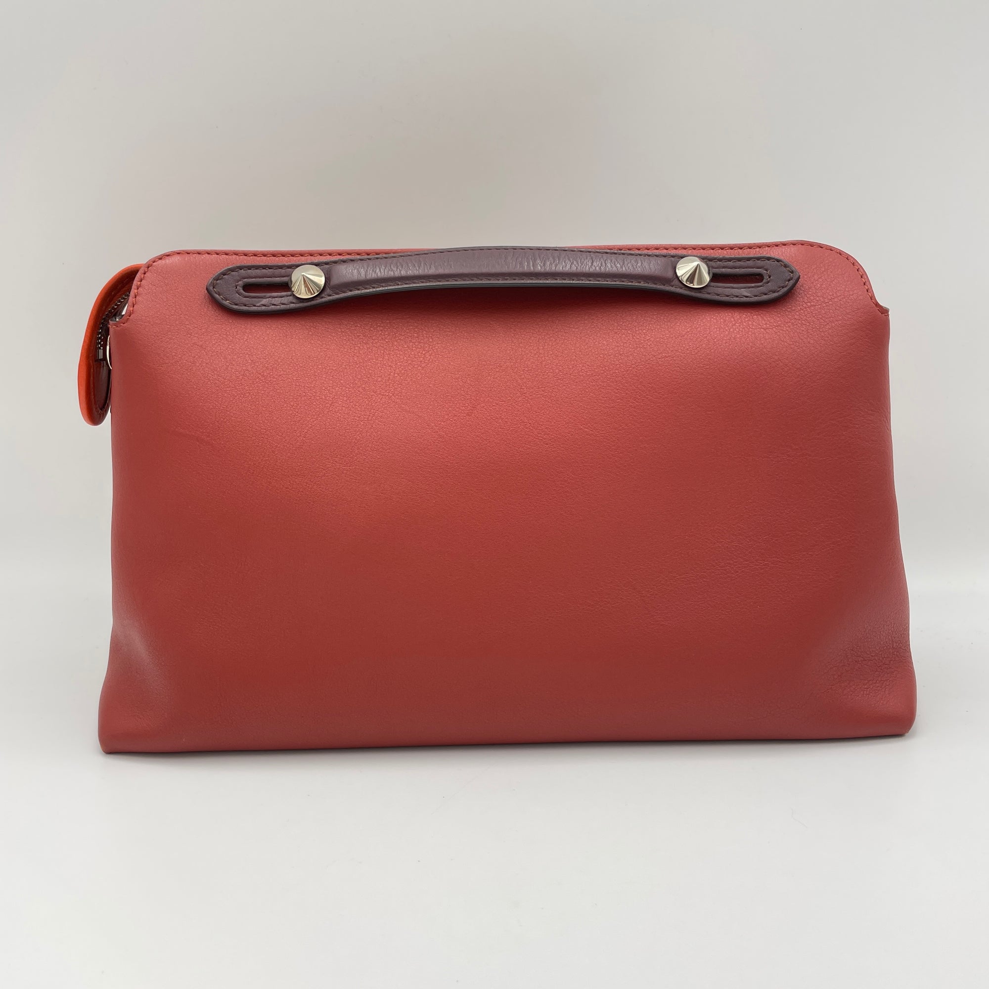 By The Way Large Red Top Handle Bag in Calfskin, Silver hardware