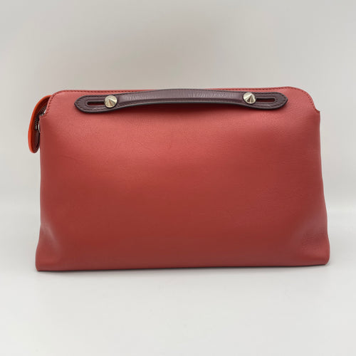 By The Way Large Red Top Handle Bag in Calfskin, Silver hardware