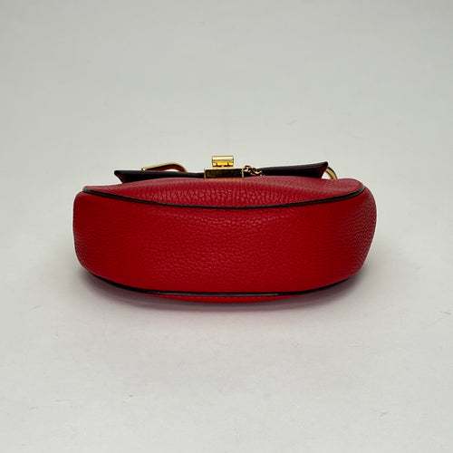 Drew Red Crossbody Bag in Calfskin, Gold hardware