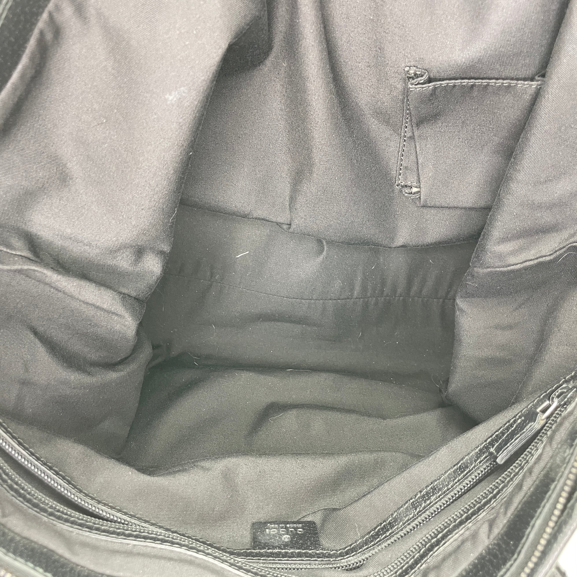 GG Monogram Web Black Tote Bag in Canvas, Silver hardware