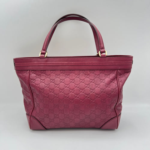 Mayfair Maroon Top Handle Bag in Guccissima Leather, Light Gold hardware