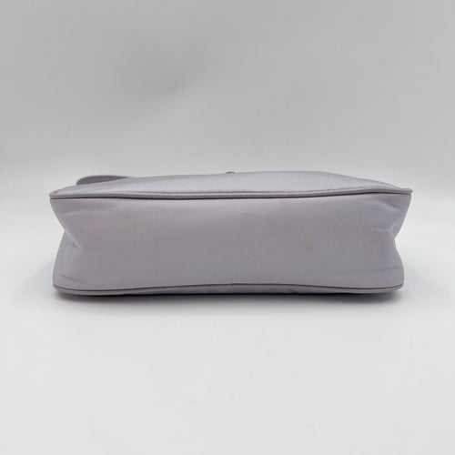 Re-Edition 2005 Purple Shoulder Bag in Re-Nylon, Silver hardware