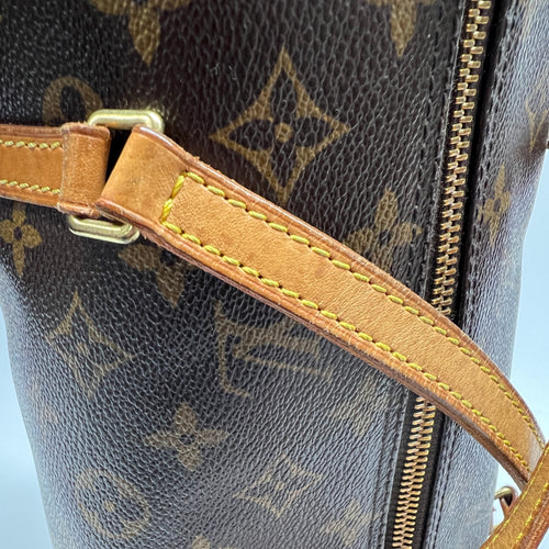 Papillon Brown Top Handle Bag in Monogram Coated Canvas, Gold hardware