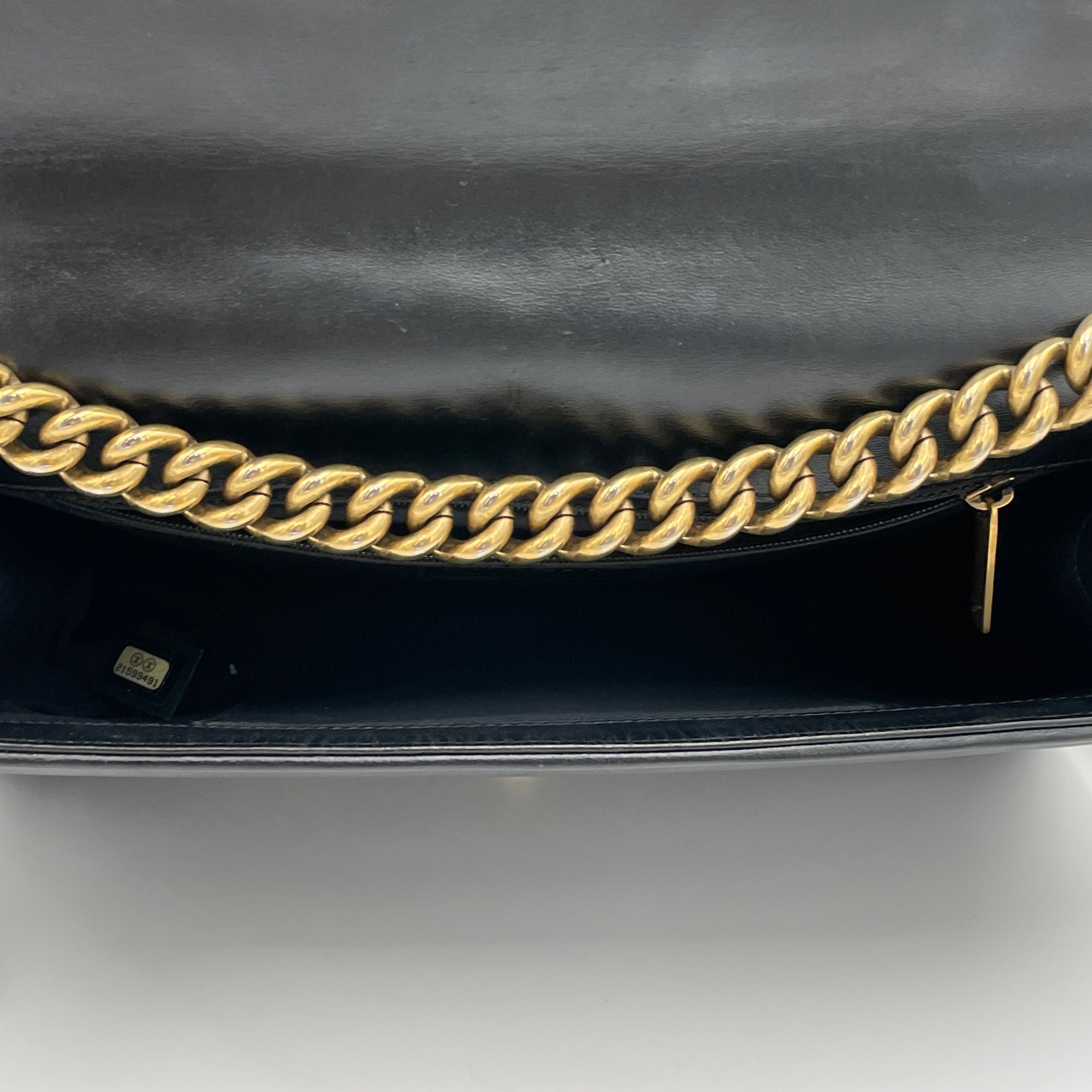 Boy Large Black Shoulder Bag in Lambskin, Gold hardware