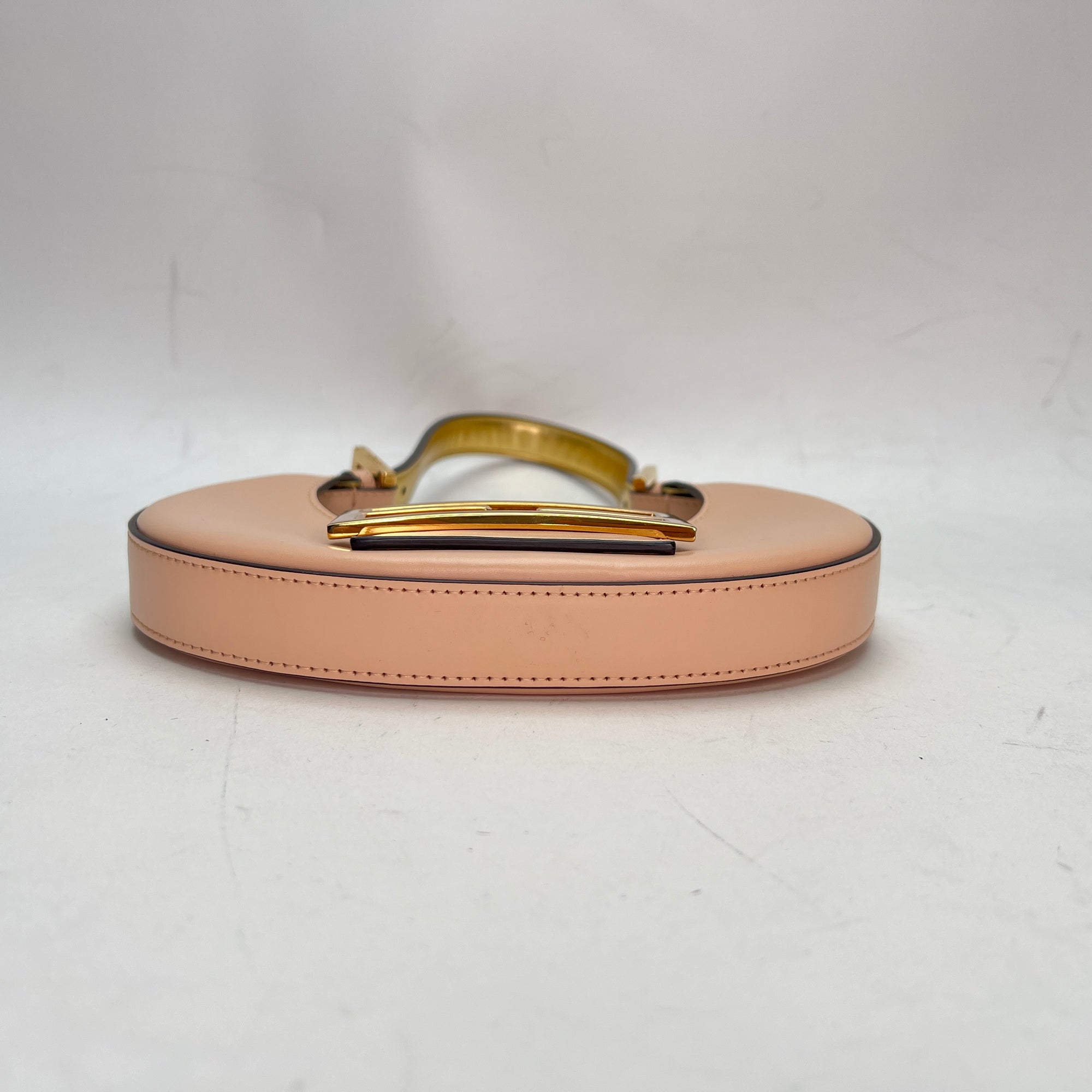 Cookie Mini Pink Top Handle Bag in Calfskin, Gold hardware