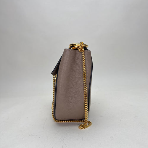 Drew Brown Crossbody Bag in Calfskin, Gold hardware