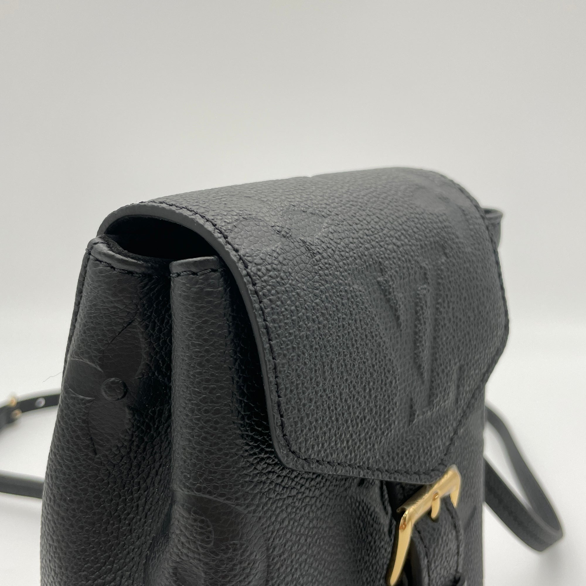 Tiny backpack Black Backpack in Monogram Empreinte Leather, Gold hardware