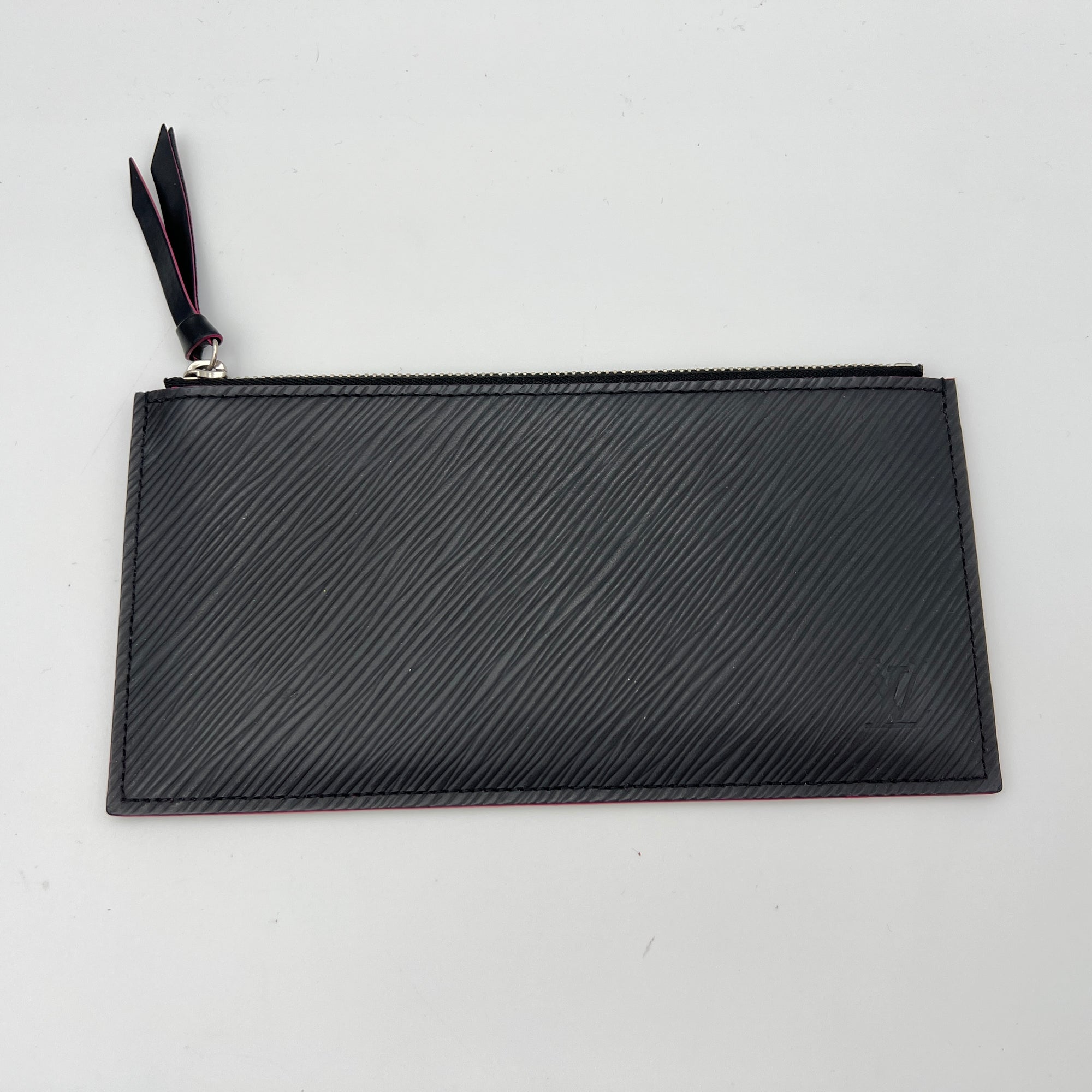 Felicie Pochette Black Wallet on Chain in Epi Leather, Silver hardware