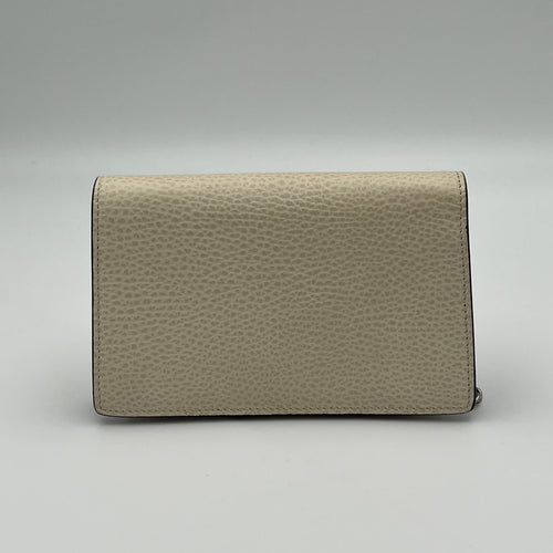 Dionysus Super Mini Cream Shoulder Bag in Calfskin, Silver hardware