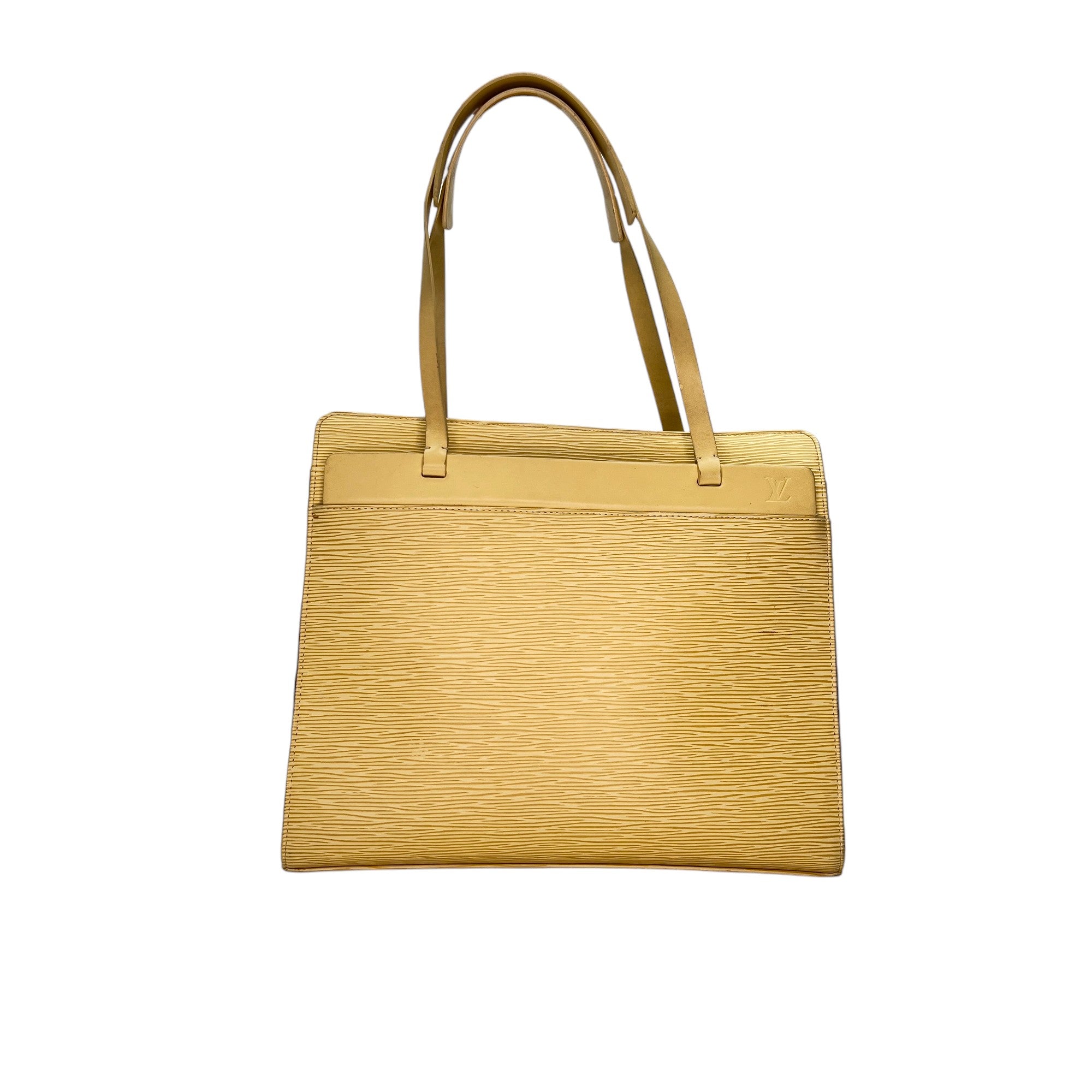 Croisette PM Yellow Top Handle Bag in Epi Leather, Gold hardware