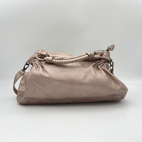 Ottavia Pink Top Handle Bag in Calfskin, Silver hardware