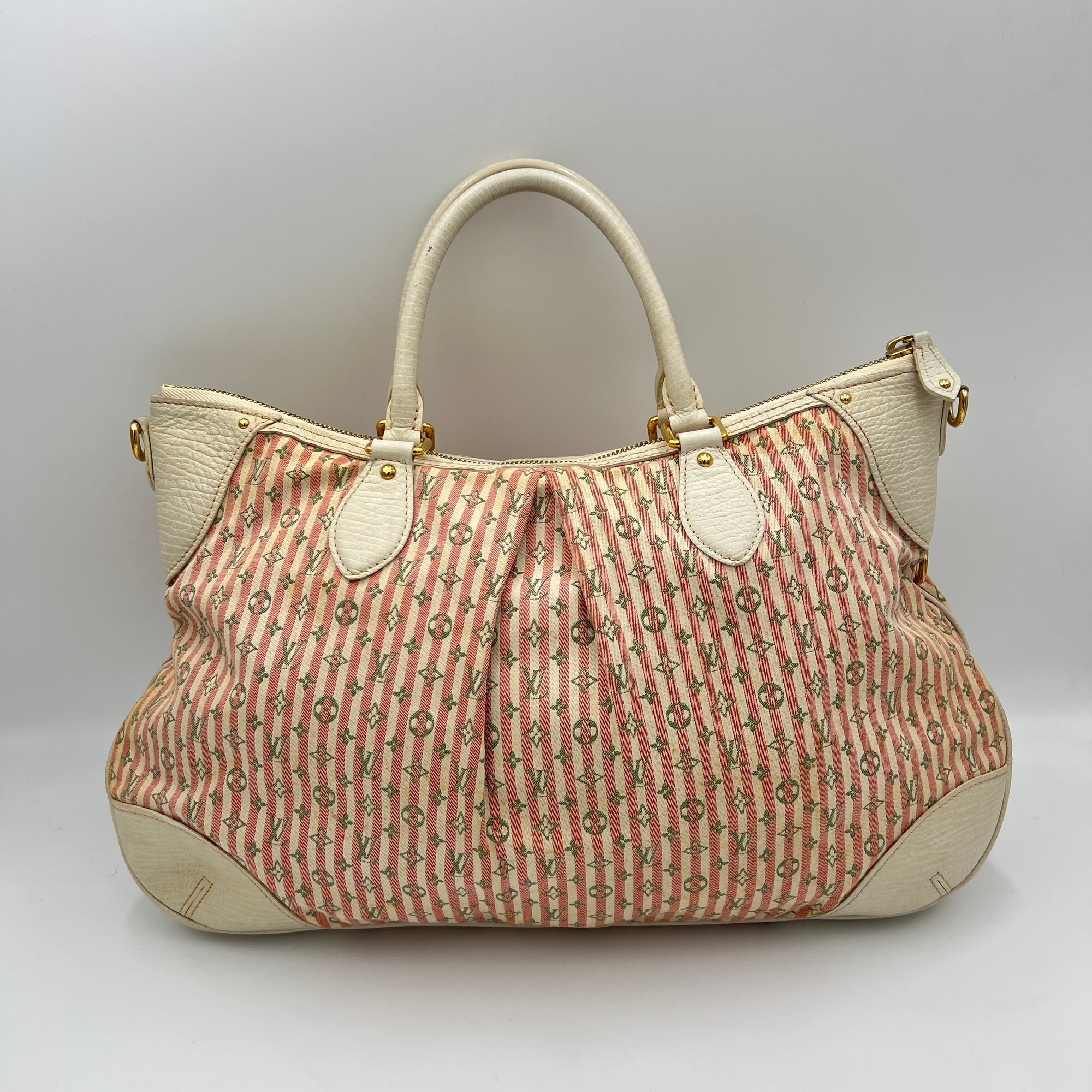 Marina Mini Lin Top handle bag in Jacquard, Gold Hardware