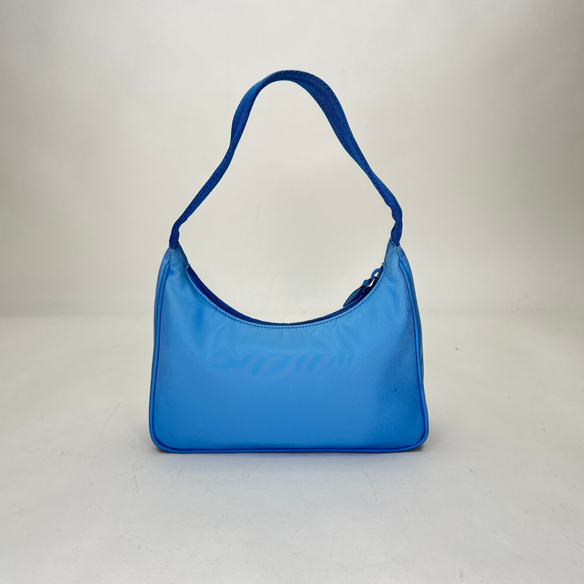 Re-Edition 2000 Blue Shoulder Bag in Nylon, Silver hardware