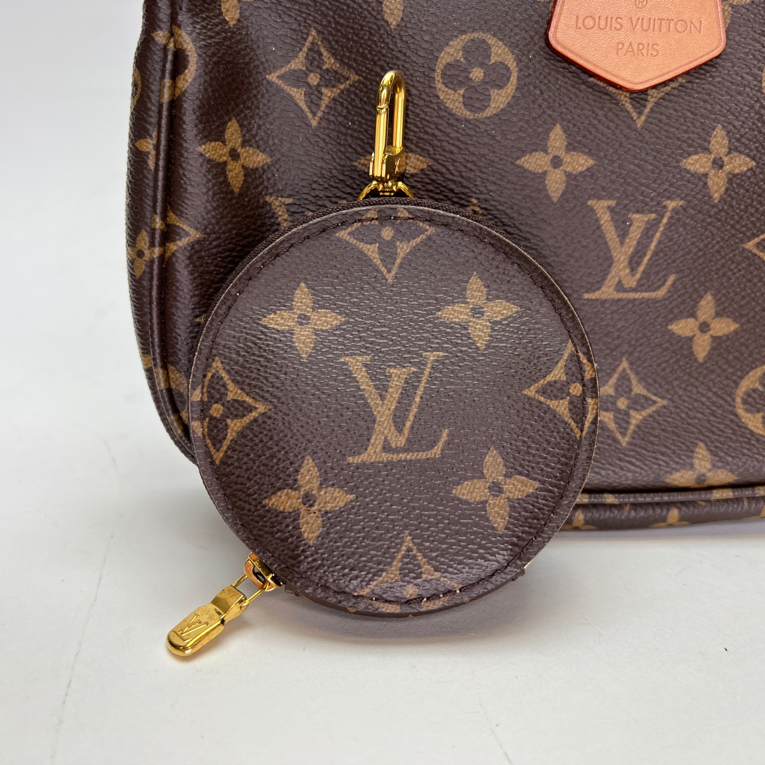 Louis Vuitton Multi Pochette Accessoires Brown Crossbody Bag in Monogram Coated Canvas Gold hardware Singapore