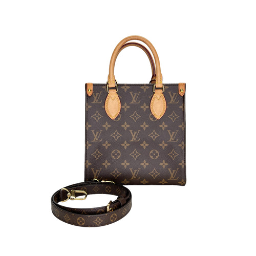 Sac Plat BB Top handle bag in Monogram coated canvas, Gold Hardware