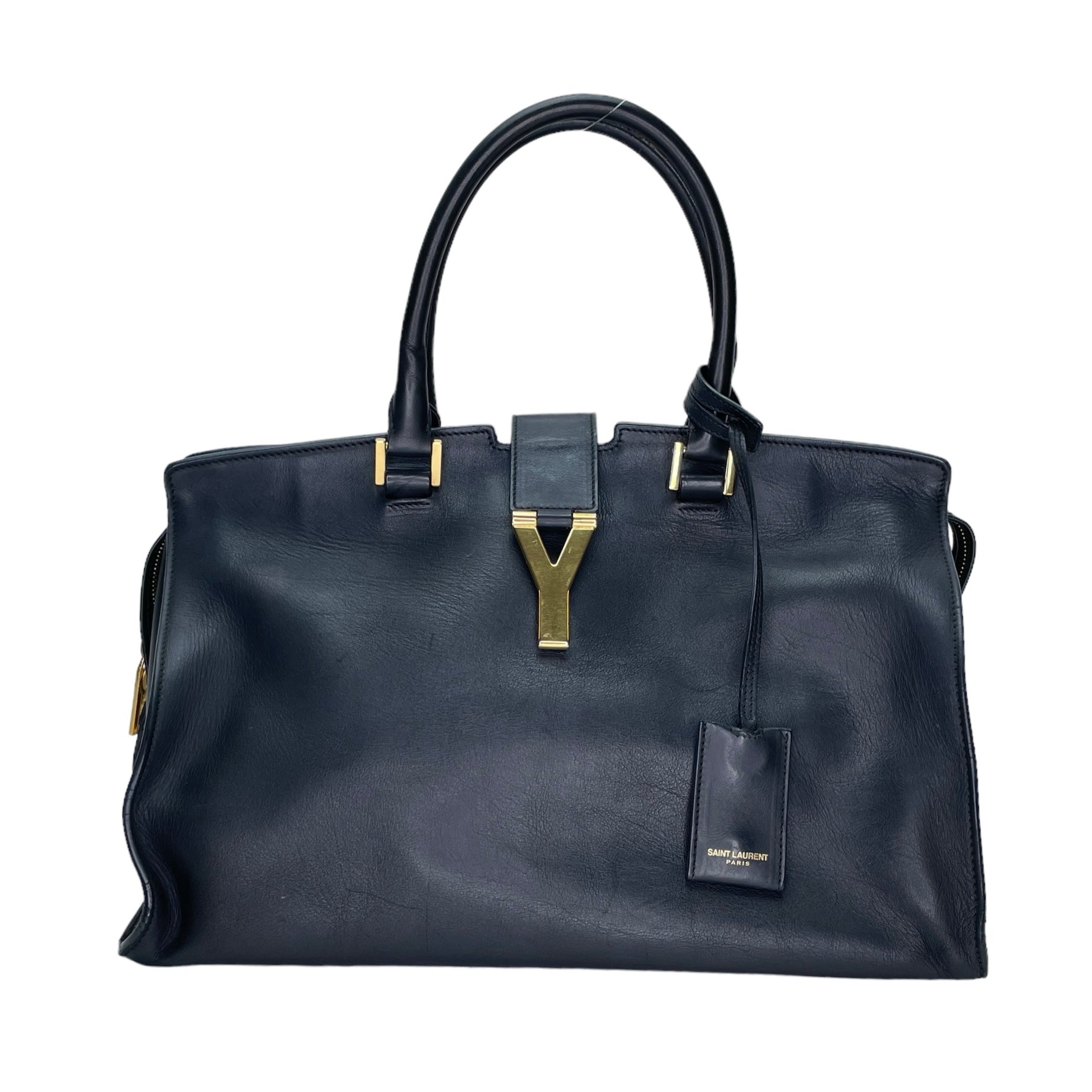 Cabas Chyc Sac Ligne Y Black Top Handle Bag in Calfskin, Gold hardware