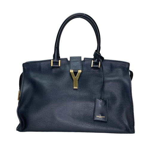 Cabas Chyc Sac Ligne Y Black Top Handle Bag in Calfskin, Gold hardware