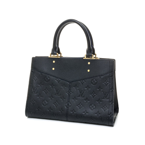 Sully PM Black Top Handle Bag in Monogram Empreinte Leather, Gold hardware