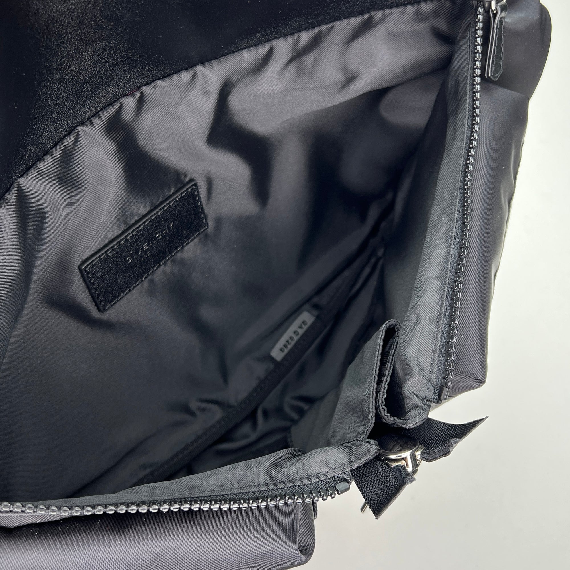 Spectre Black Crossbody Bag in Nylon, Silver hardware