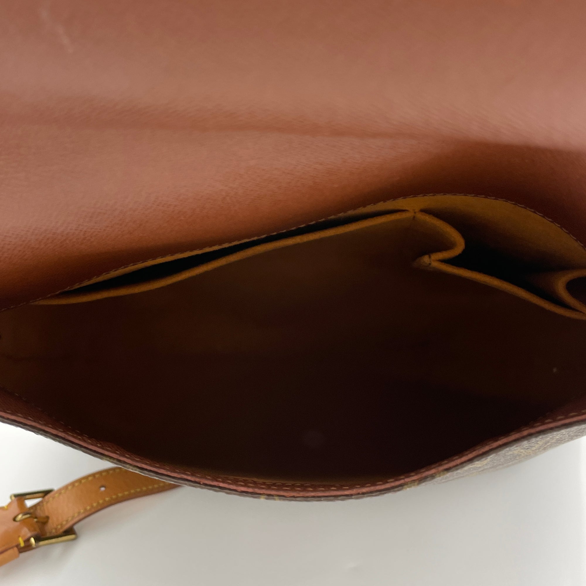 Musette Salsa GM Brown Messenger Bag in Monogram Coated Canvas, Gold hardware