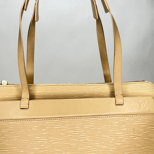 Croisette PM Yellow Top Handle Bag in Epi Leather, Gold hardware