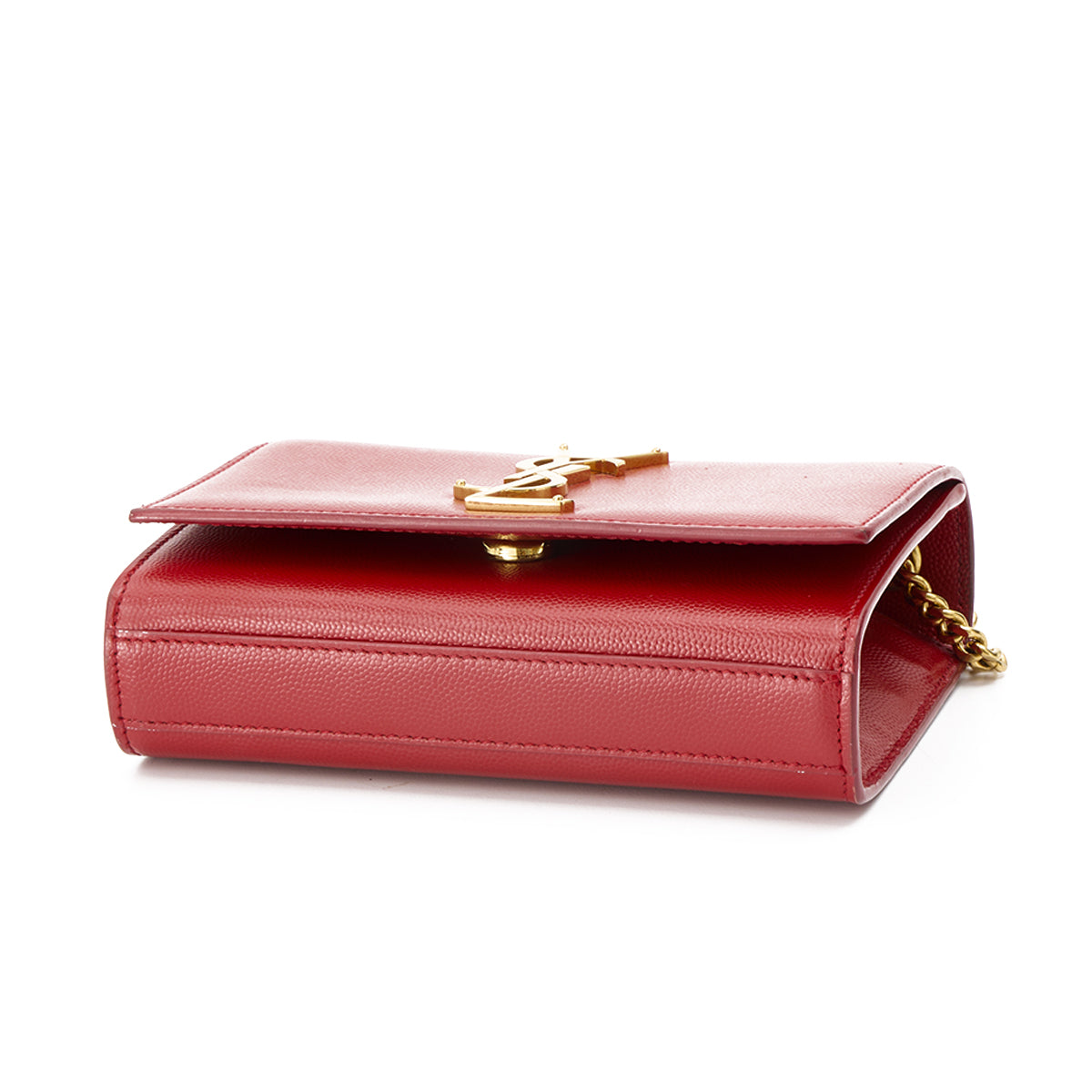 Kate Mini Red Shoulder Bag in Caviar Leather, Gold hardware