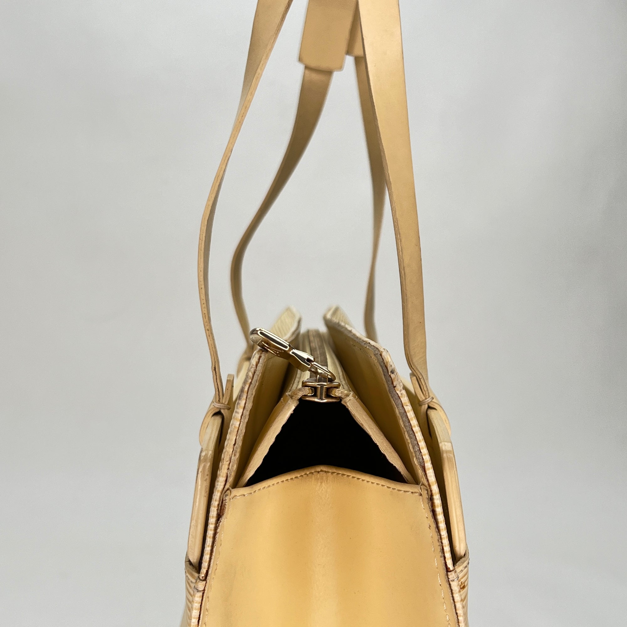 Croisette PM Yellow Top Handle Bag in Epi Leather, Gold hardware