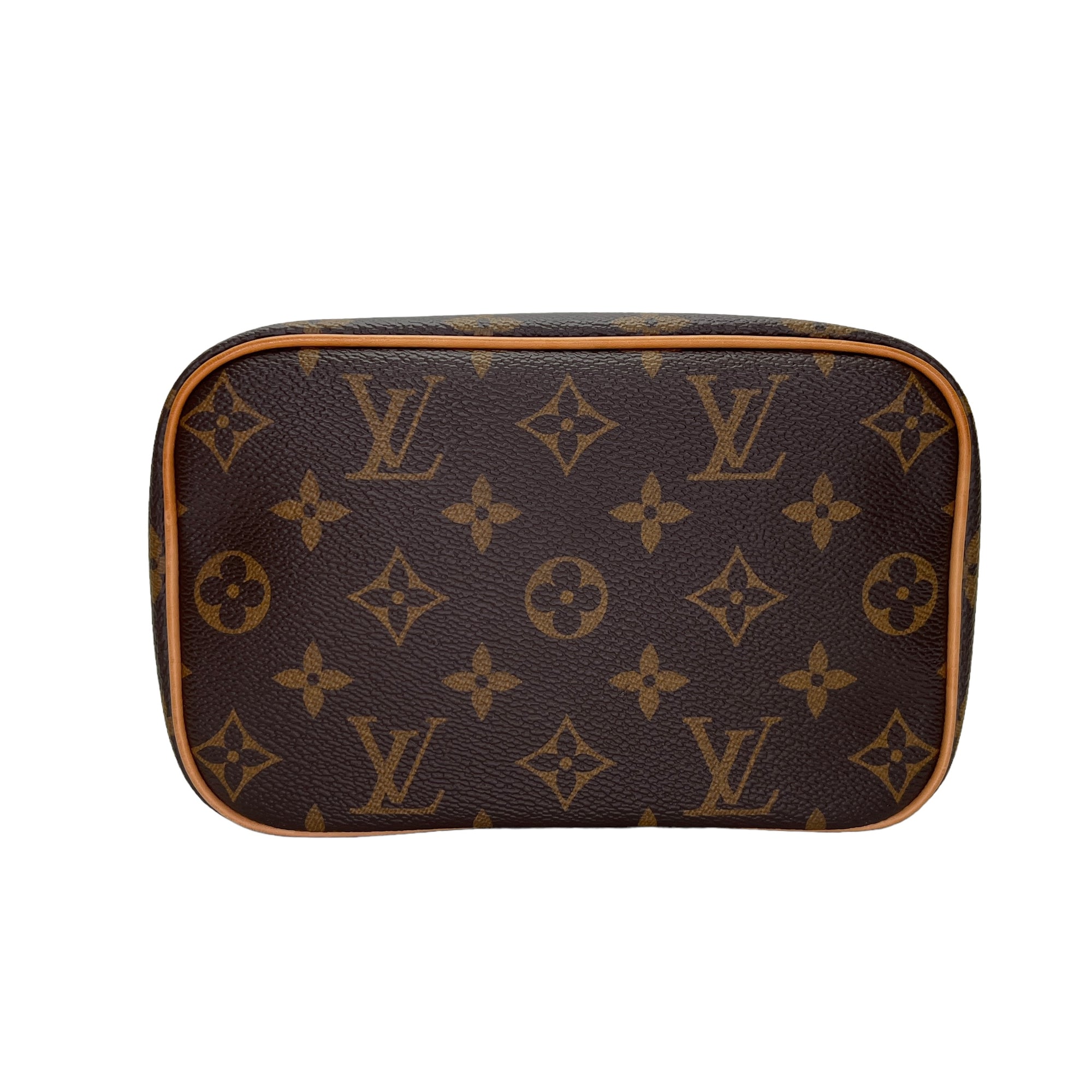 Nice Mini Brown Vanity Bag in Monogram Coated Canvas, Gold hardware