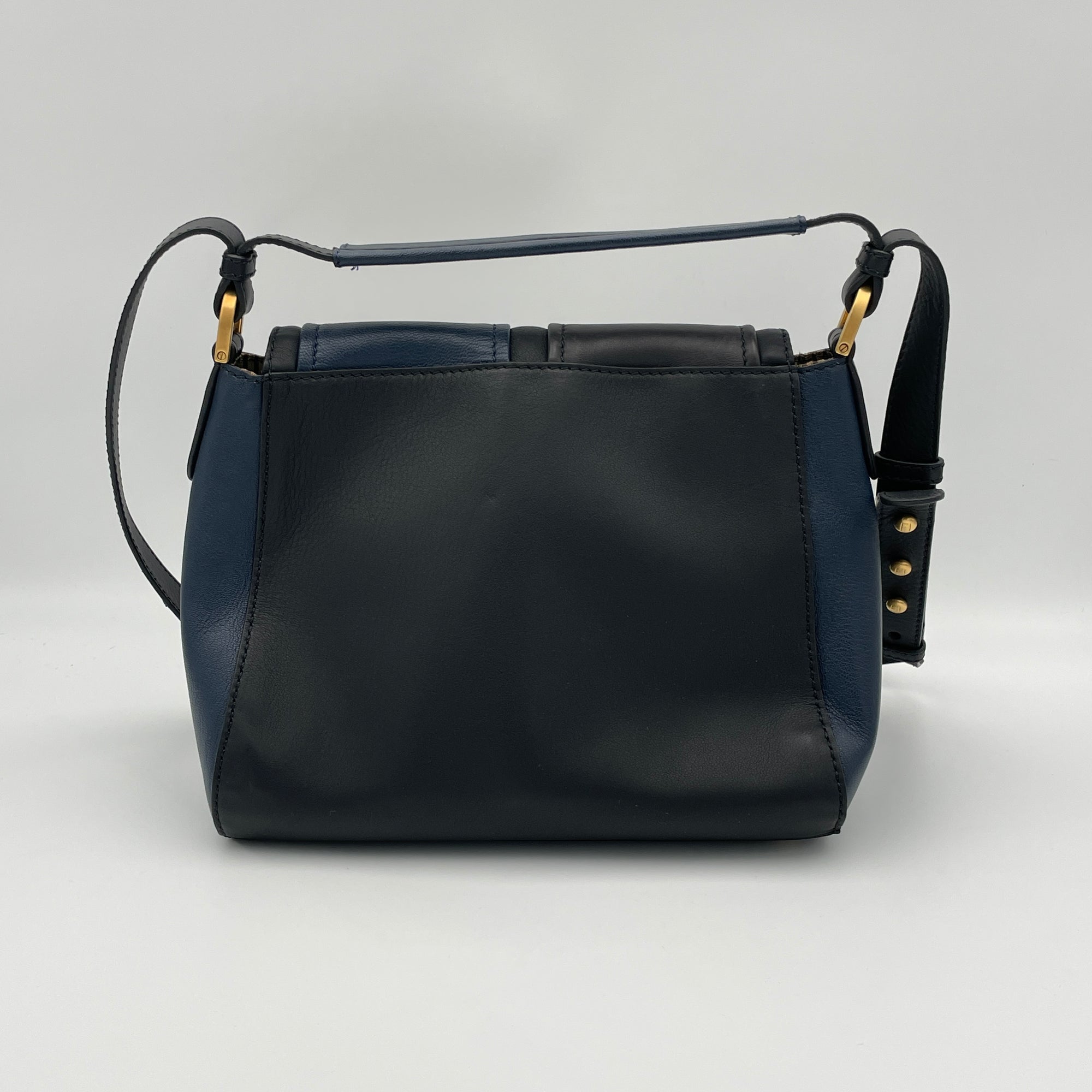 Anna Shoulder Bag Blue Shoulder Bag in Calfskin, Gold hardware