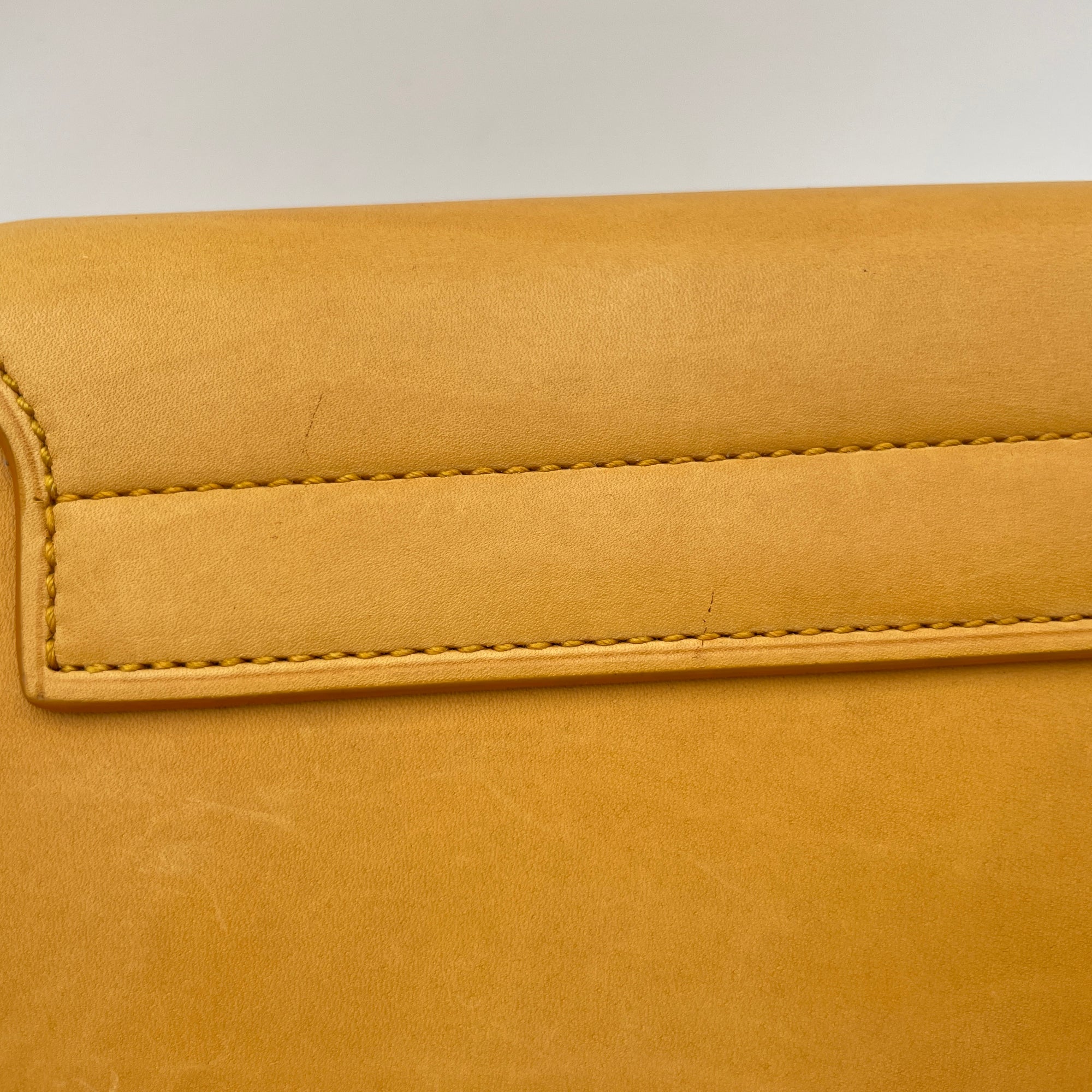 Kaia Small Yellow Shoulder Bag in Lambskin, Gold hardware