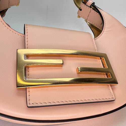 Cookie Mini Pink Top Handle Bag in Calfskin, Gold hardware