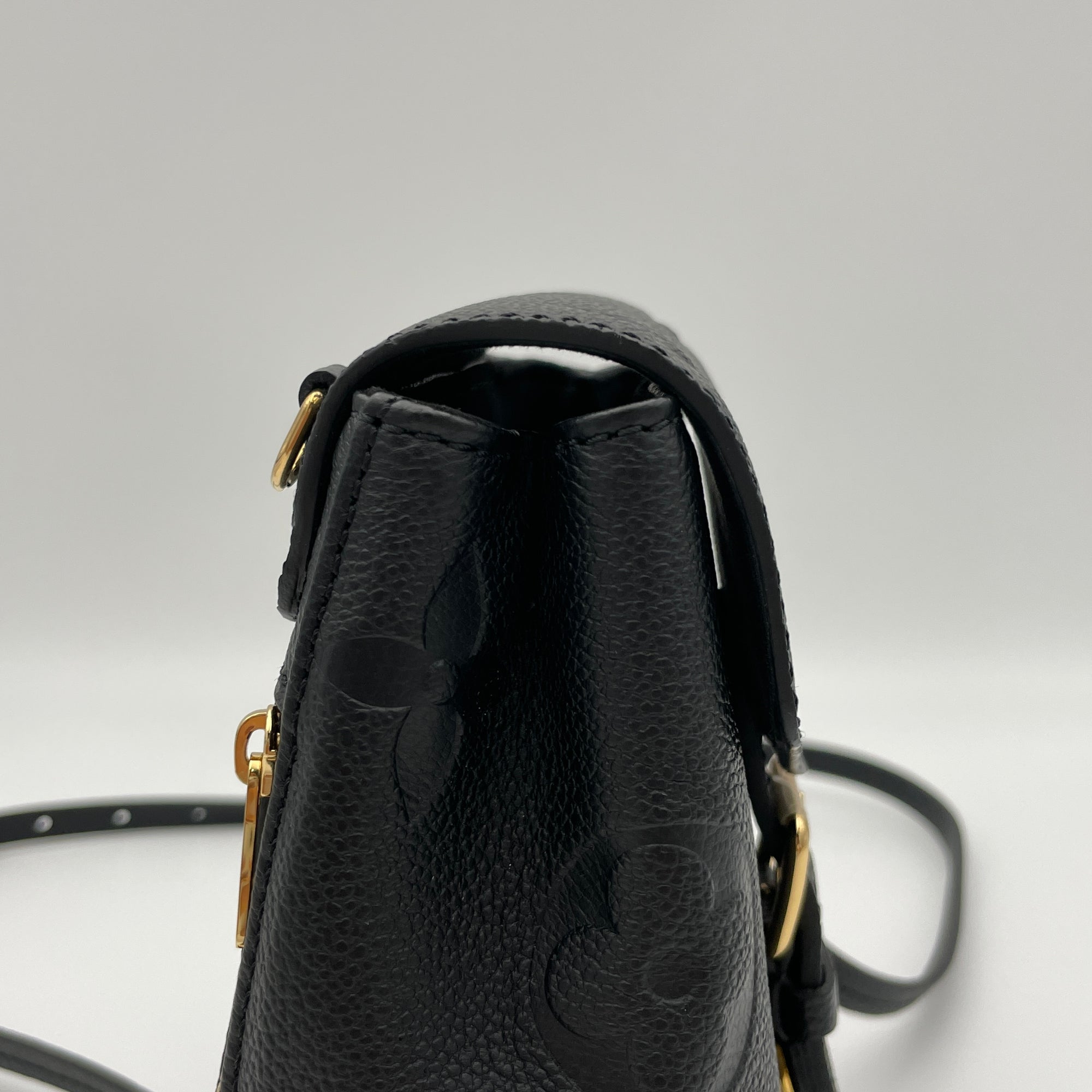 Tiny backpack Black Backpack in Monogram Empreinte Leather, Gold hardware