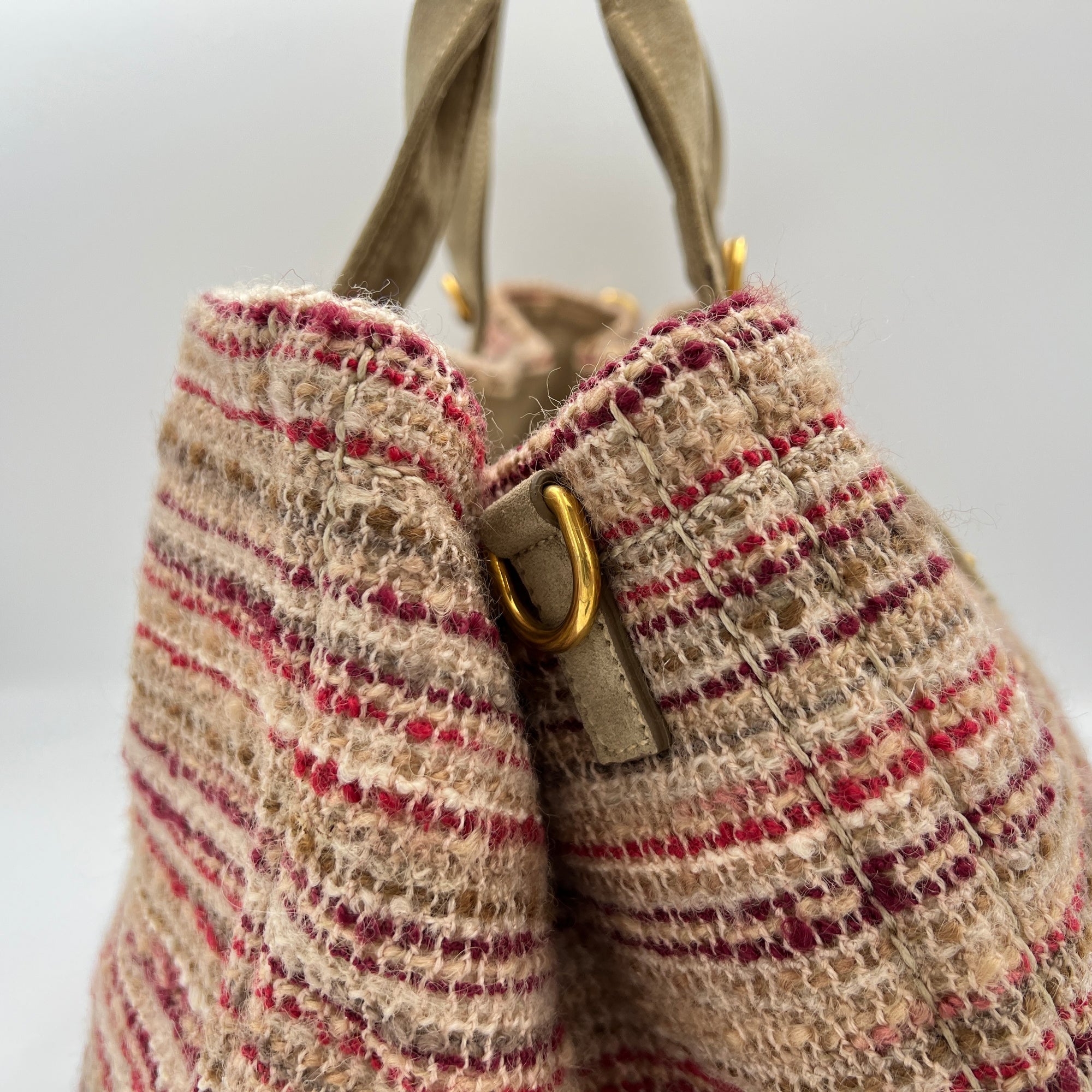 Canapa Large Multi-colour Tote Bag in Tweed, Gold hardware