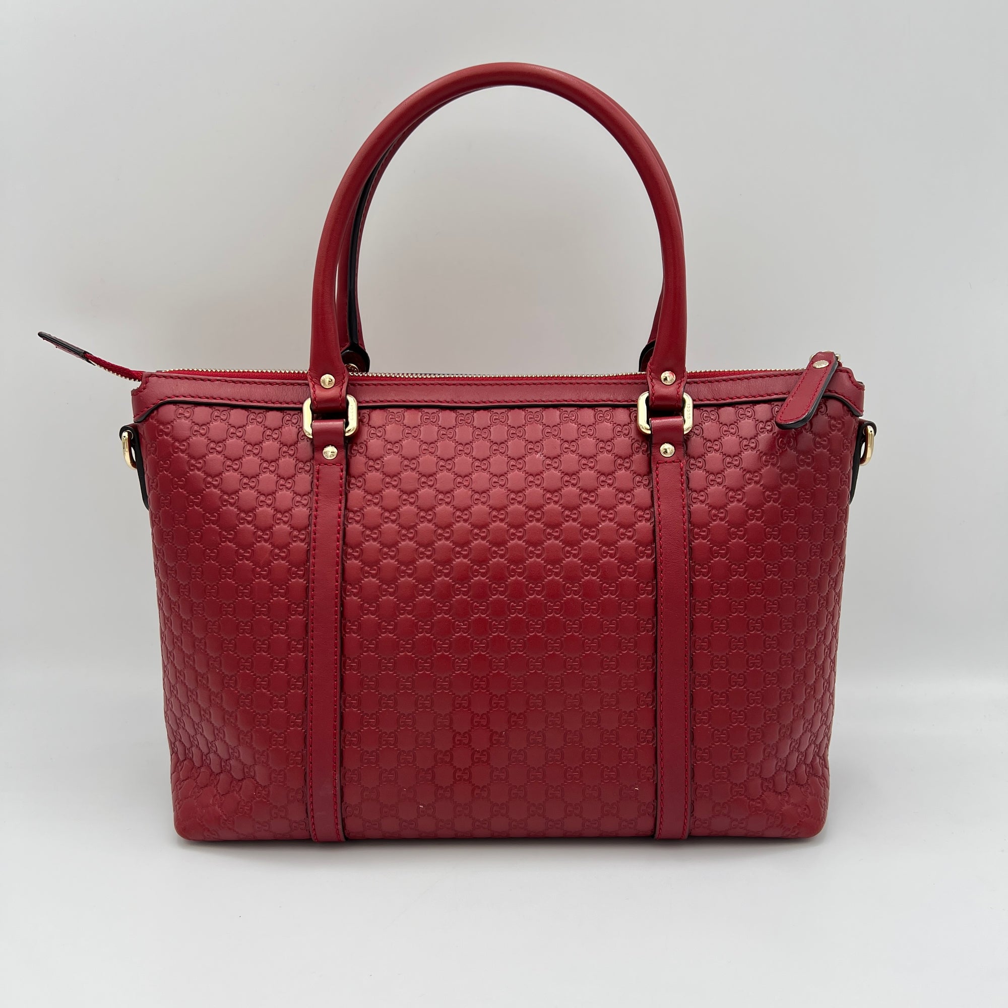 Guccissima Red Top Handle Bag in Calfskin, Gold hardware