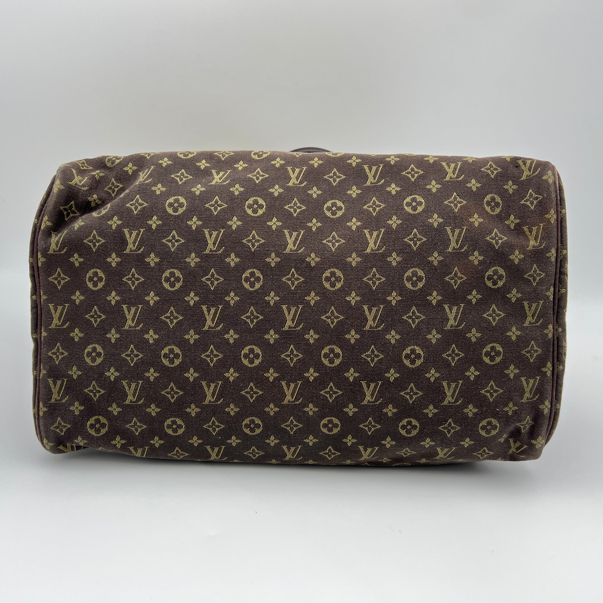 Idylle Monogram 30 Brown Top Handle Bag in Canvas, Gold hardware