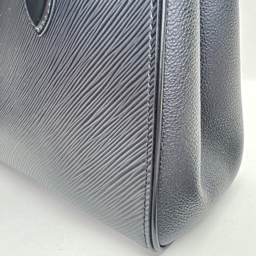 Grenelle PM Black Top Handle Bag in Epi Leather, Silver hardware